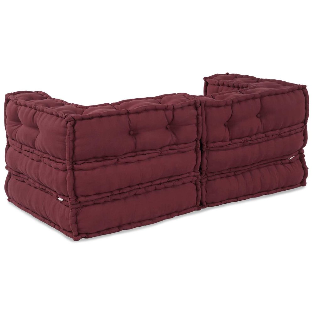 Unité de canapé modulaire 2 pc tissu marron 140 x 70 x 56 cm