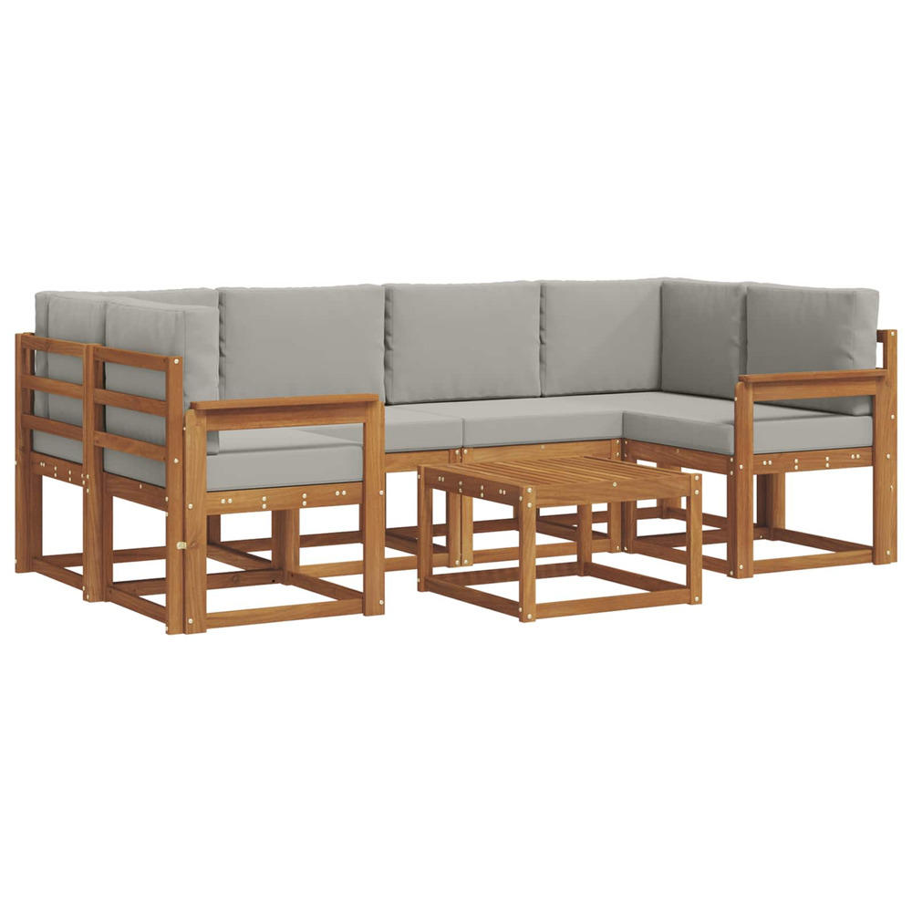 Ensemble de canapés d'extérieur 7 pcs gris naturel et clair