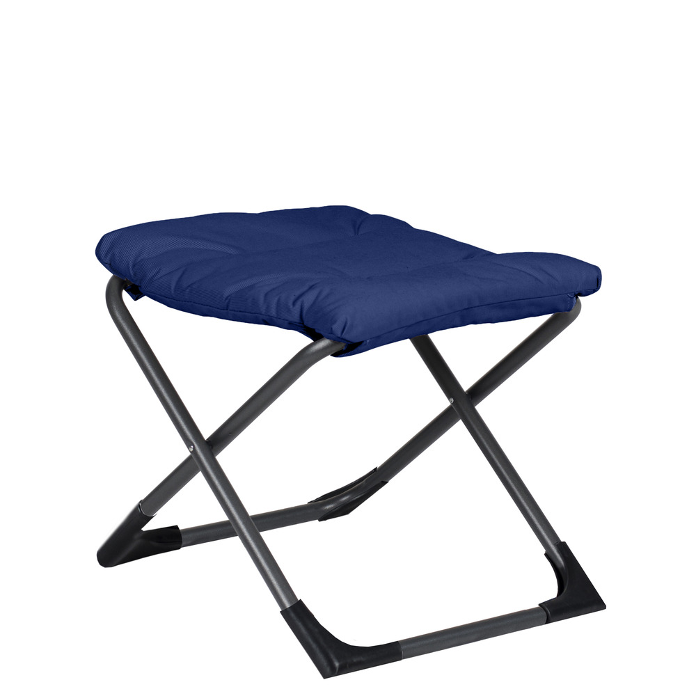 Repose pieds - Chico Soft - alu. anthracite oléfine Bleu marine - L.49xl.60xH.47cm