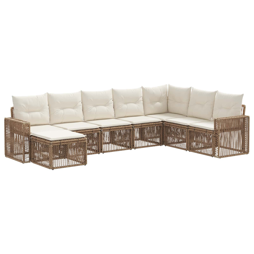 Ensemble de canapé de jardin 8 pcs beige et blanc crème
