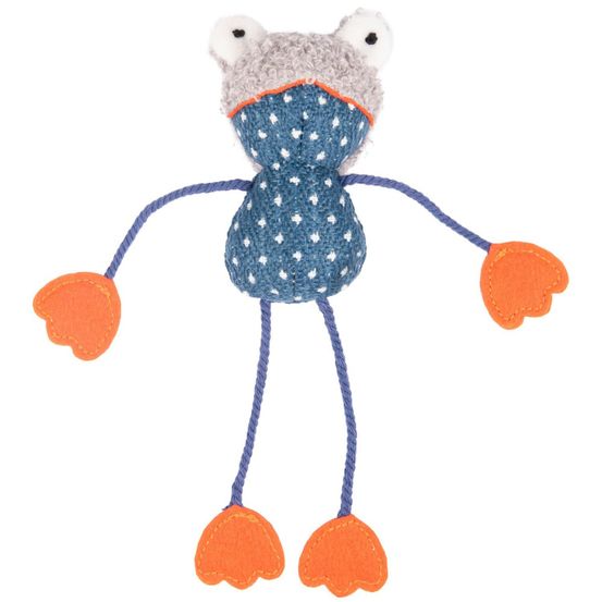 Jouet chat . grenouille bleu floera . 20 cm. avec catnip.