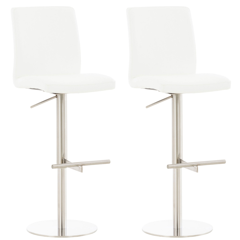 Lot de 2 tabourets de bar cadiz simili cuir inox