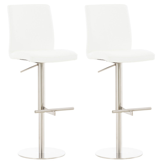 Lot de 2 tabourets de bar cadiz simili cuir inox