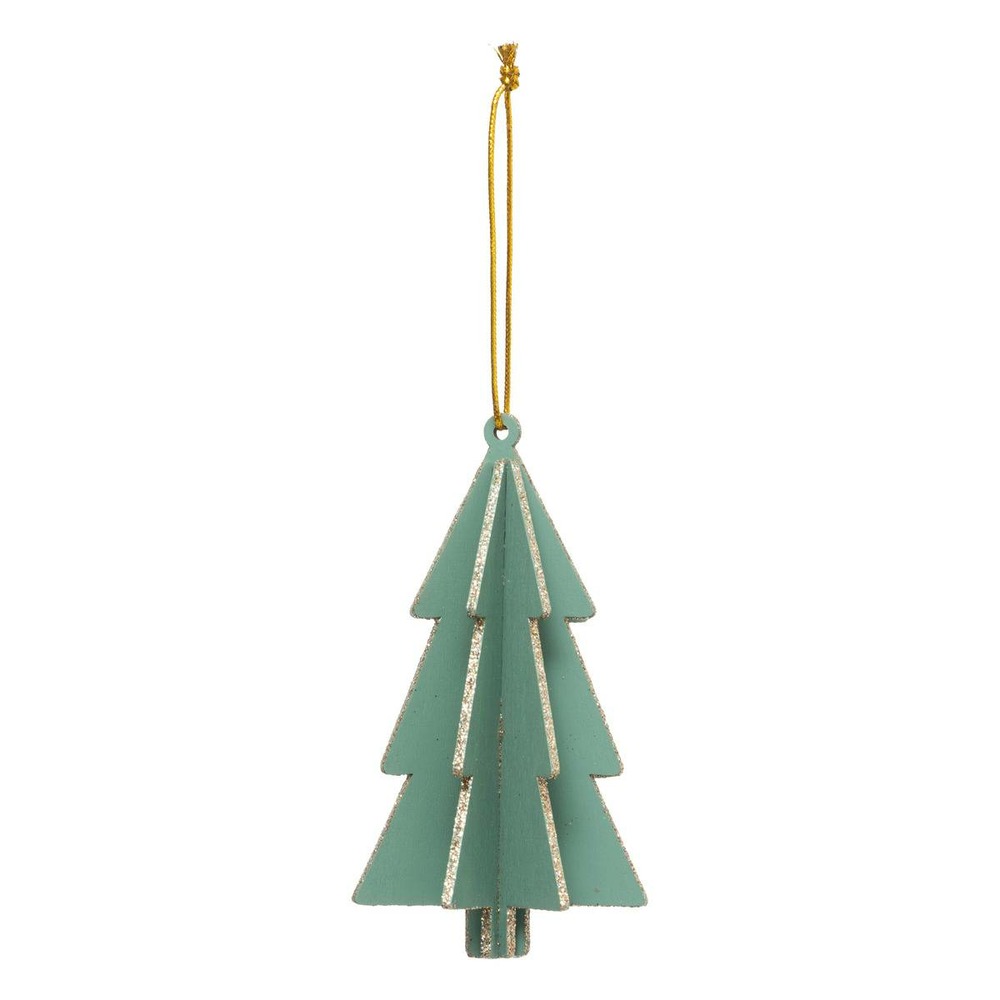 Décoration de sapin en bois sapin 3d vert 13cm