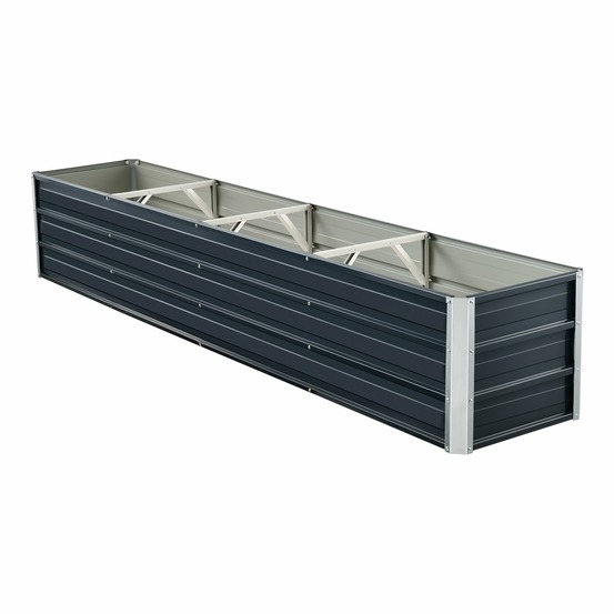 Jardinière à 3 barres de séparation 240 x 47 x 40 cm anthracite