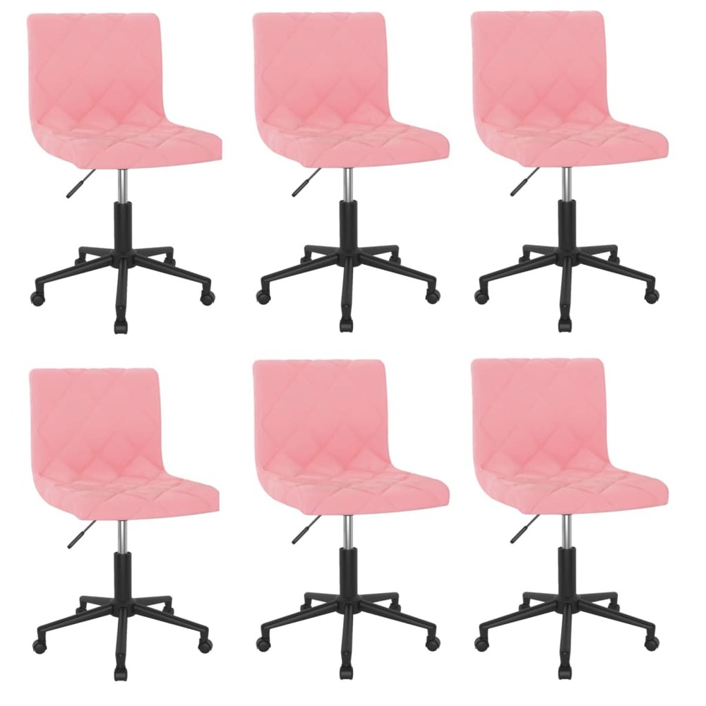 Chaises pivotantes de salle à manger 6 pcs rose velours