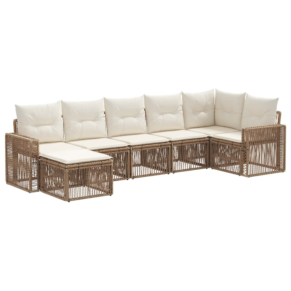 Ensemble de canapé de jardin 7 pcs beige et blanc crème