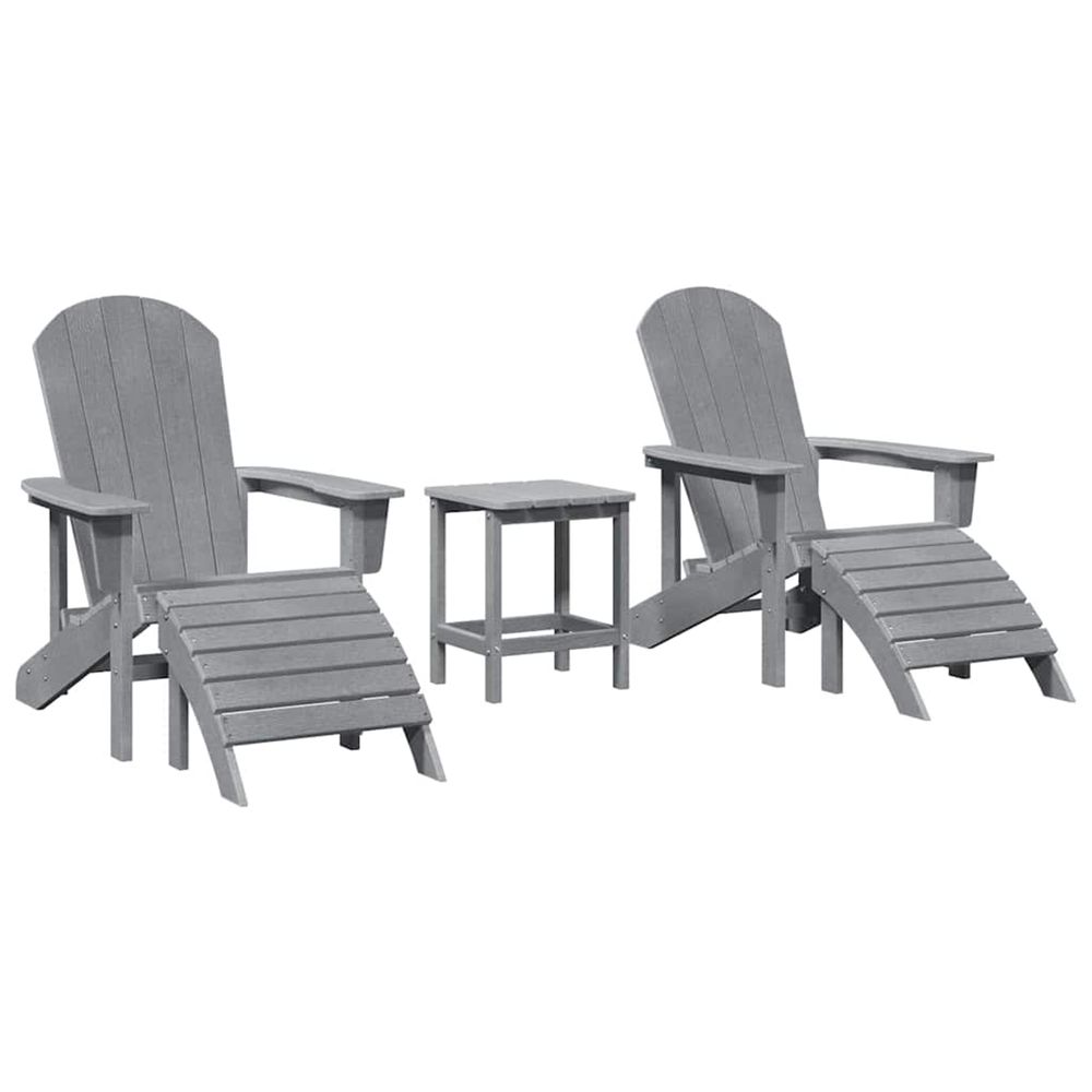 Chaise de jardin 3 pc gris clair polyéthylène