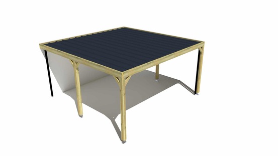 Carport bois • 5m x 5m • adossée • sens largeur • livraison comprise