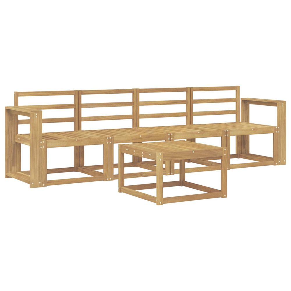 Ensemble de canapés d'extérieur 5 pc blanc bois d'acacia massif