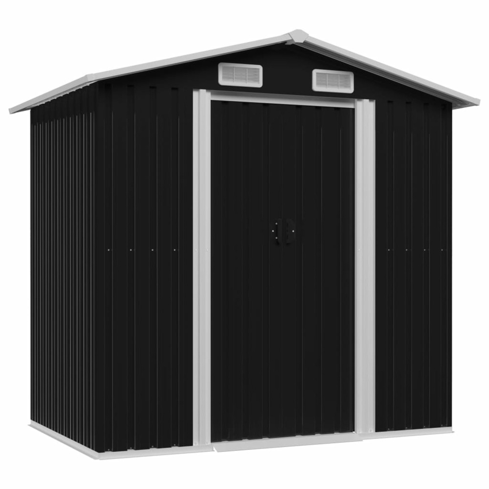 Abri de jardin cabane cabanon maison de stockage remise extérieur hangar outils robuste acier 204 x 132 x 186 cm anthracite 0