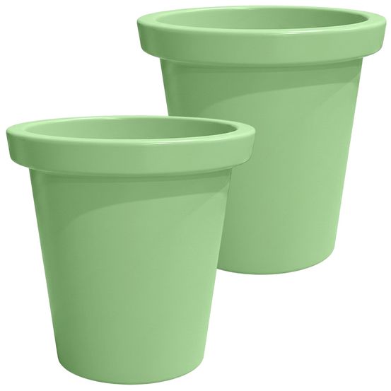 Pot de fleurs rond xxl delight 420l- lot de 2 - plast'up rotomoulage