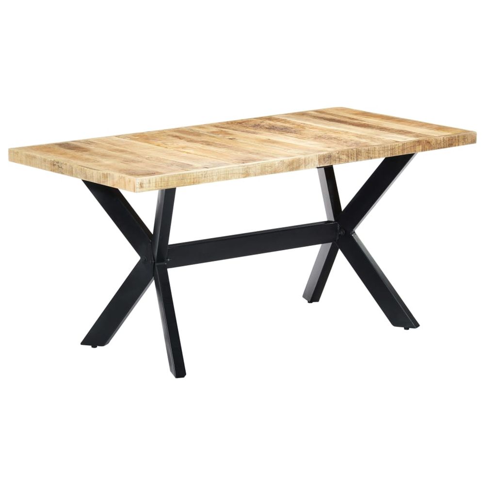 Table à manger 160x80x75 cm bois de manguier massif brut