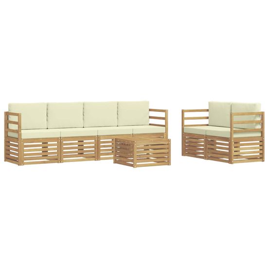 Ensemble de canapés d'extérieur 7 pc blanc et crème polyester