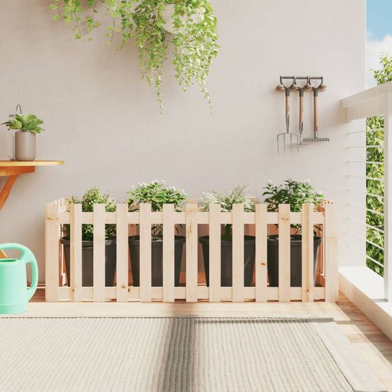 Grand carré potager en pin massif pour jardin et terrasse brun 150x50x50cm