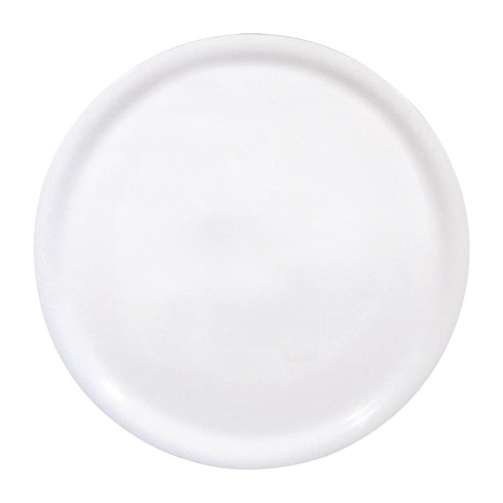 Assiettes à pizza en porcelaine blanche 310 mm - lot de 6 - saturnia