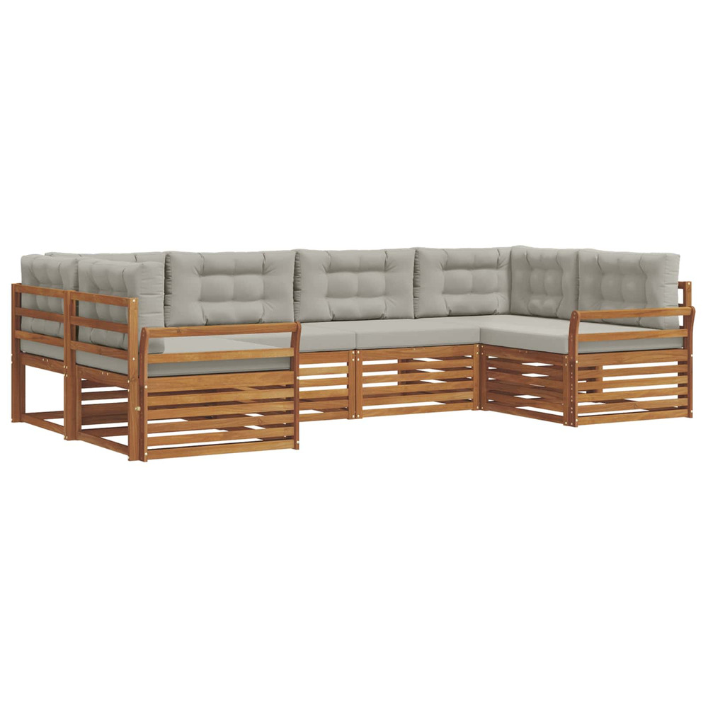 Ensembles de canapés avec coussin 6 pcs gris naturel et clair