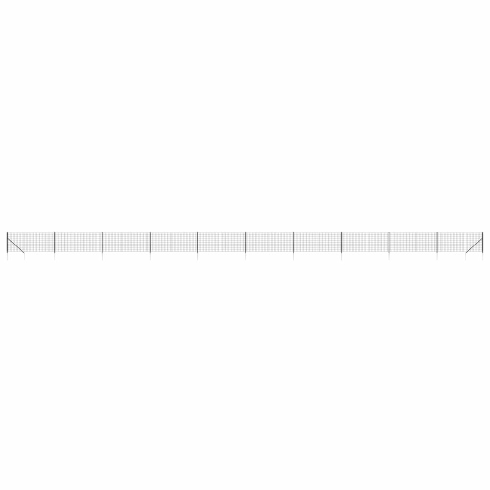 Clôture en treillis métallique et ancrage anthracite 1x25 m