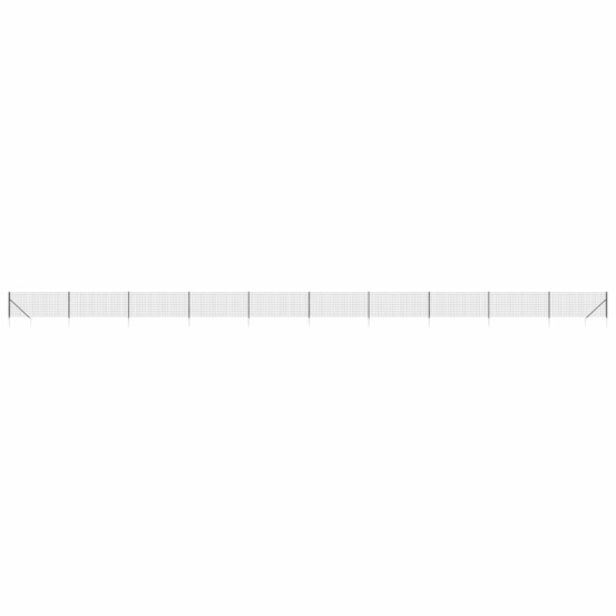 Clôture en treillis métallique et ancrage anthracite 1x25 m