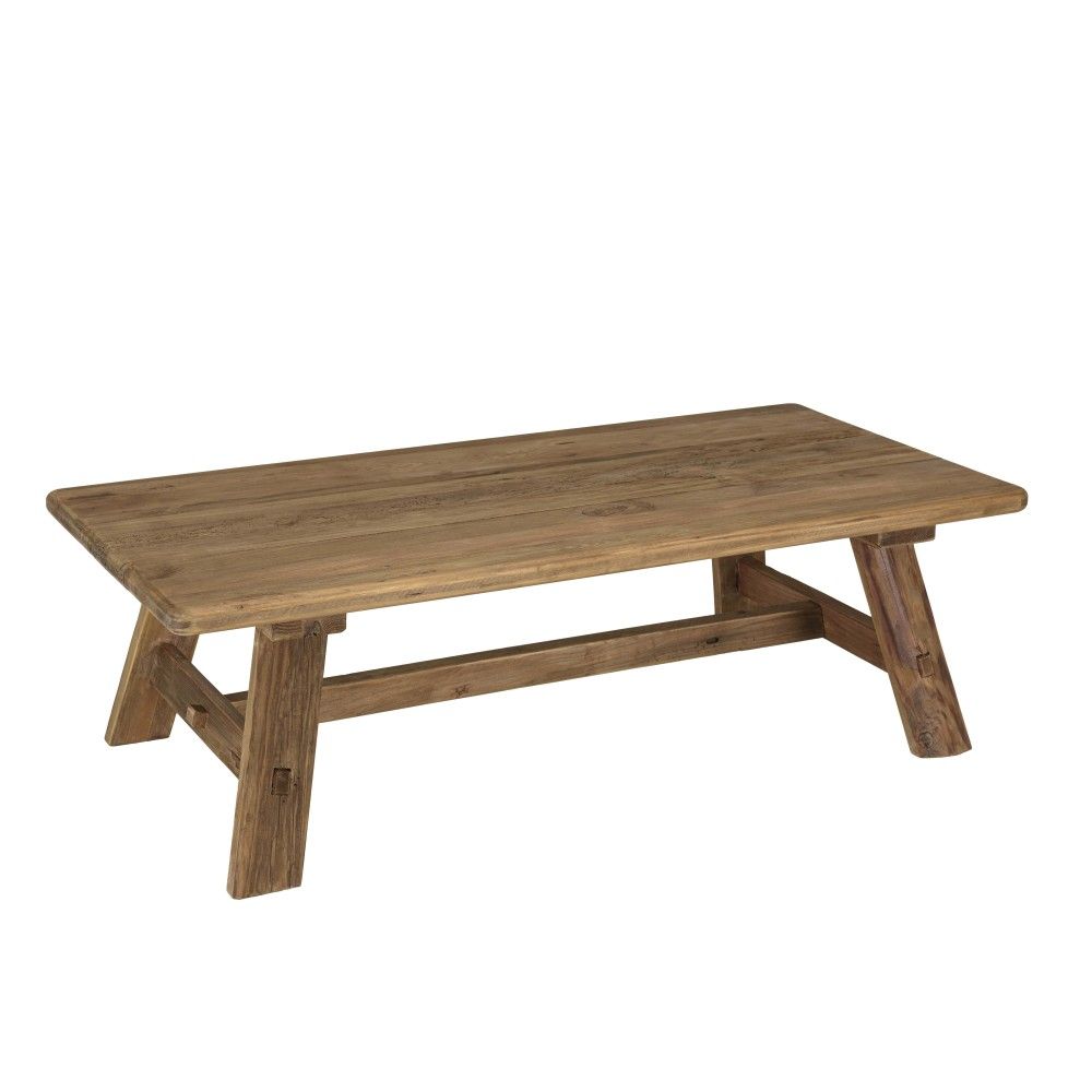 Table basse rectangle 140x70cm pin recyclé