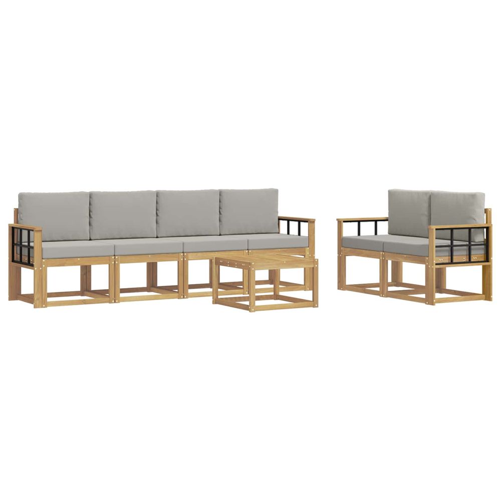 Ensemble de canapés d'extérieur 7 pc blanc et gris clair