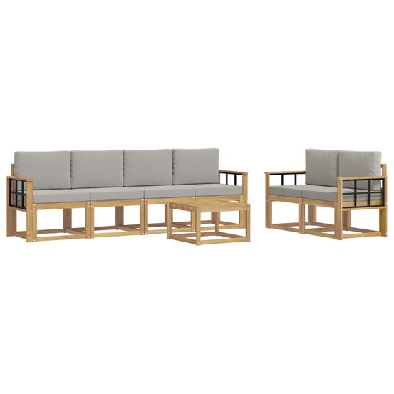 Ensemble de canapés d'extérieur 7 pc blanc et gris clair