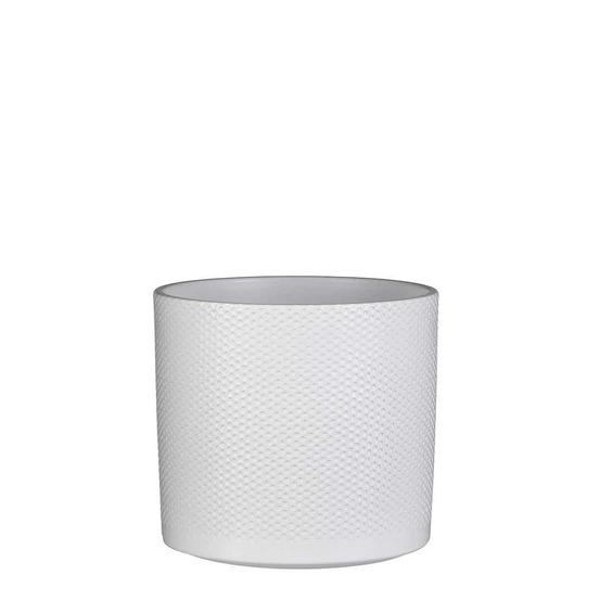 Mica decorations pot de fleurs era - 23x23x21 cm - céramique - blanc
