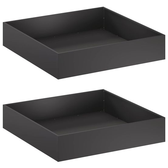 Cache-pot de jardin 2 pc noir 80 x 80 x 20 cm