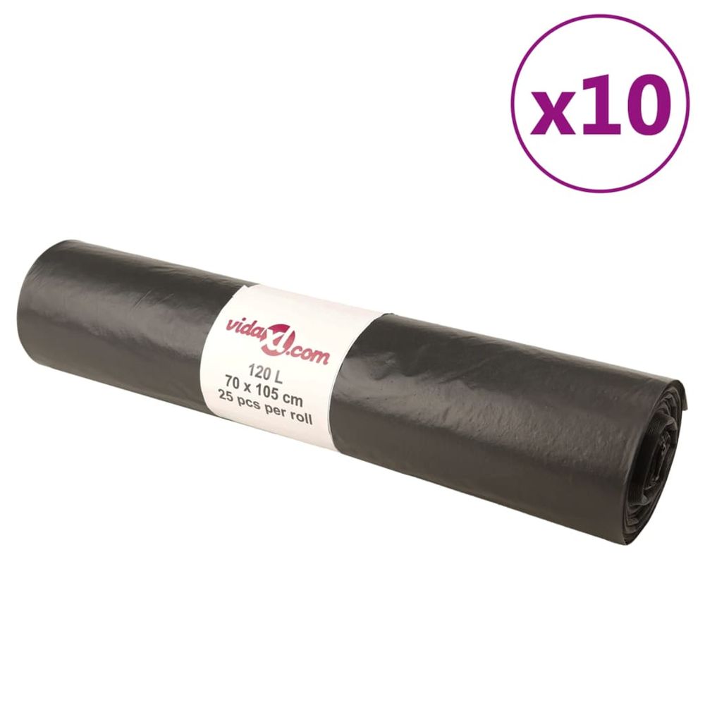 Sacs poubelles 250 pcs noir 120 l