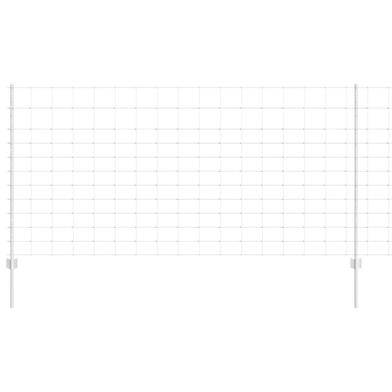 Clôture avec poteau argenté 1,2 x 25 m acier