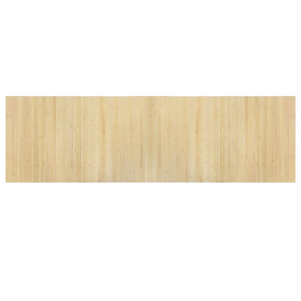 Tapis rectangulaire naturel clair 60x200 cm bambou