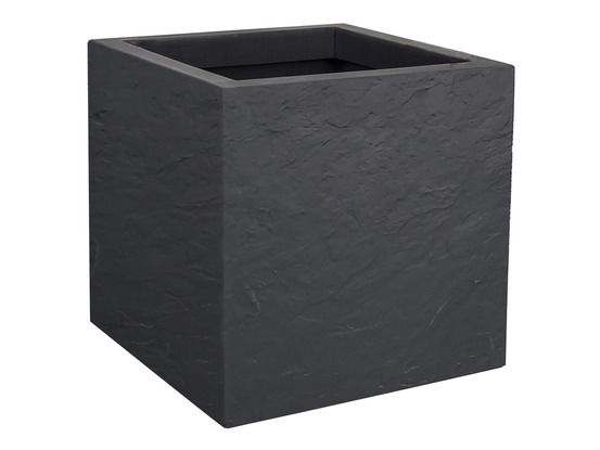 Jardinière carrée volcania up effet pierre 21 l anthractite