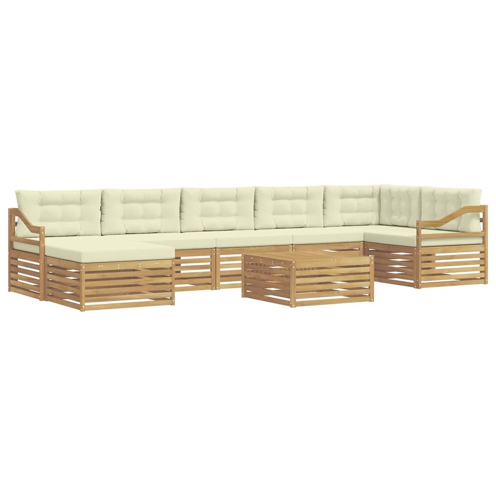 Ensemble de canapés d'extérieur 8 pc blanc et crème polyester