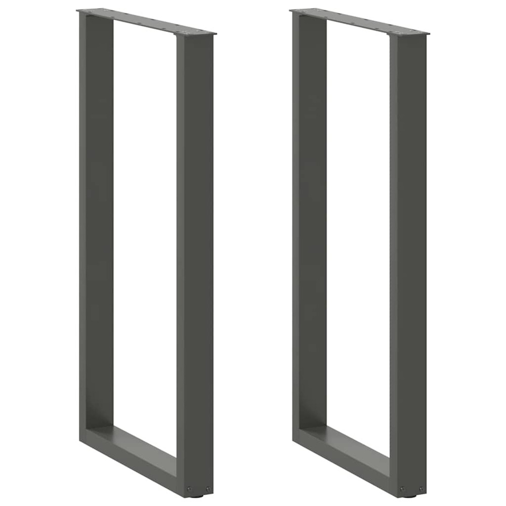 Pieds de table de bar en u 2 pièces anthracite 60 x (110-111) cm acier