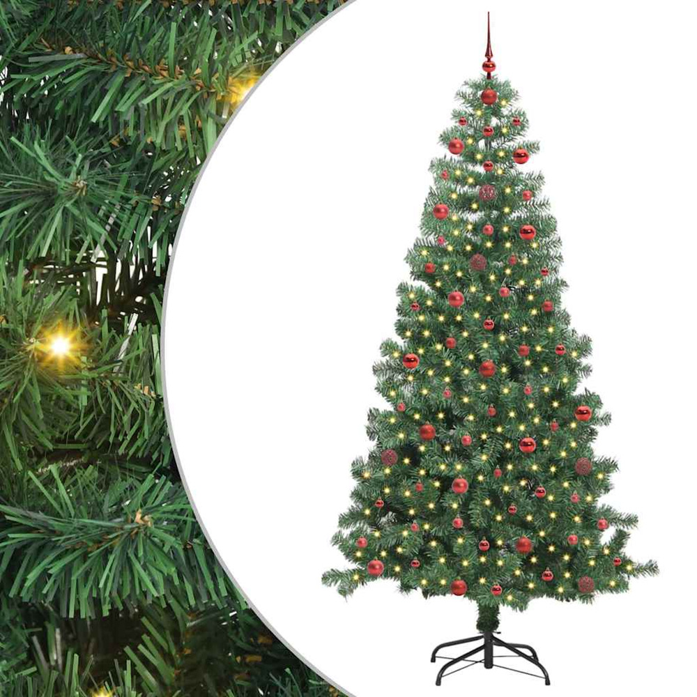 Sapin de noël avec 300 led avec support vert 240 cm pvc