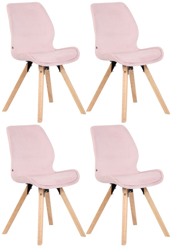 Lot de 4 chaises luna velours