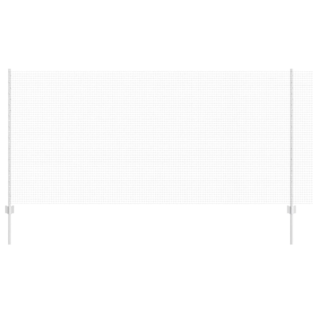 Clôture avec poteau argenté 1,2 x 50 m acier