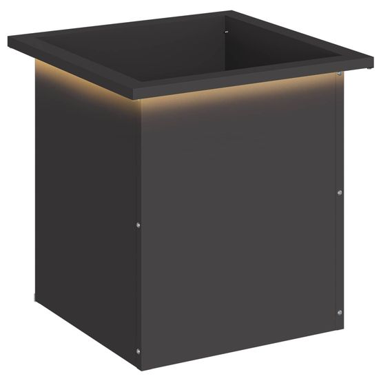 Jardinière d'extérieur de jardin avec led noir 40 x 40 x 40 cm acier