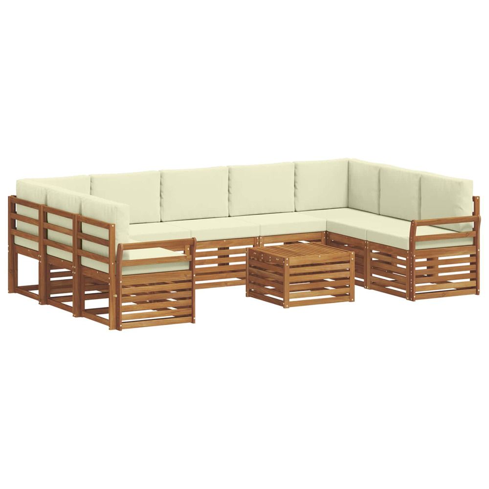 Ensemble de canapés d'extérieur 10 pc naturel et crème