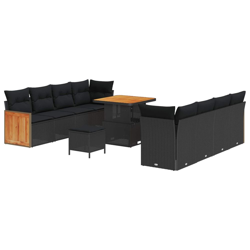 Ensemble de canapé de jardin 11 pc 11-nombre de places noir