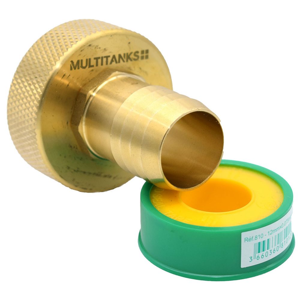 Raccord femelle s60x6 - embout cannelé 33mm en laiton