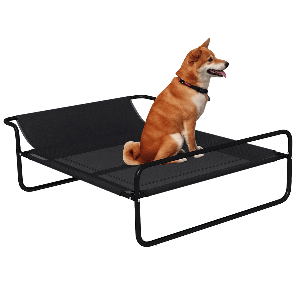 Lit surélevé chien textilène extérieur intérieur rafraîchissant 106x81cm noir - comfortxl outdoor living