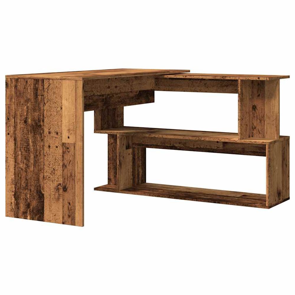 Bureau d'angle vieux bois 200,5x50x76 cm bois d'ingénierie