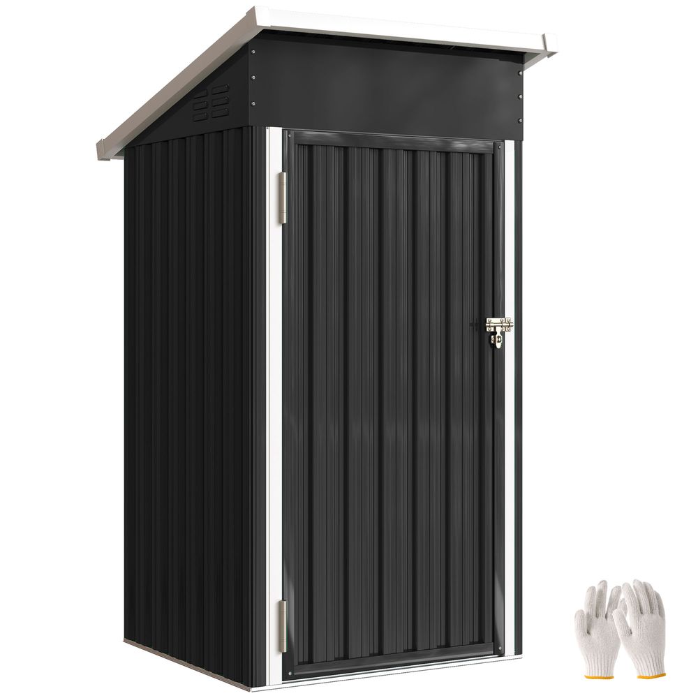Abri de jardin acier galvanisé extérieur rangement outils toit incliné 107x91x185cm gris - comfortxl outdoor living