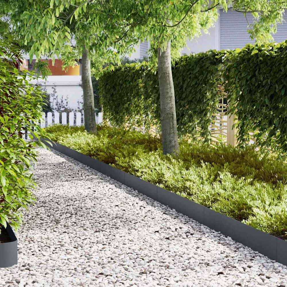 Bordure pelouse acier laminé jardin et terrasse séparation 20pcs 100x20cm anthracite