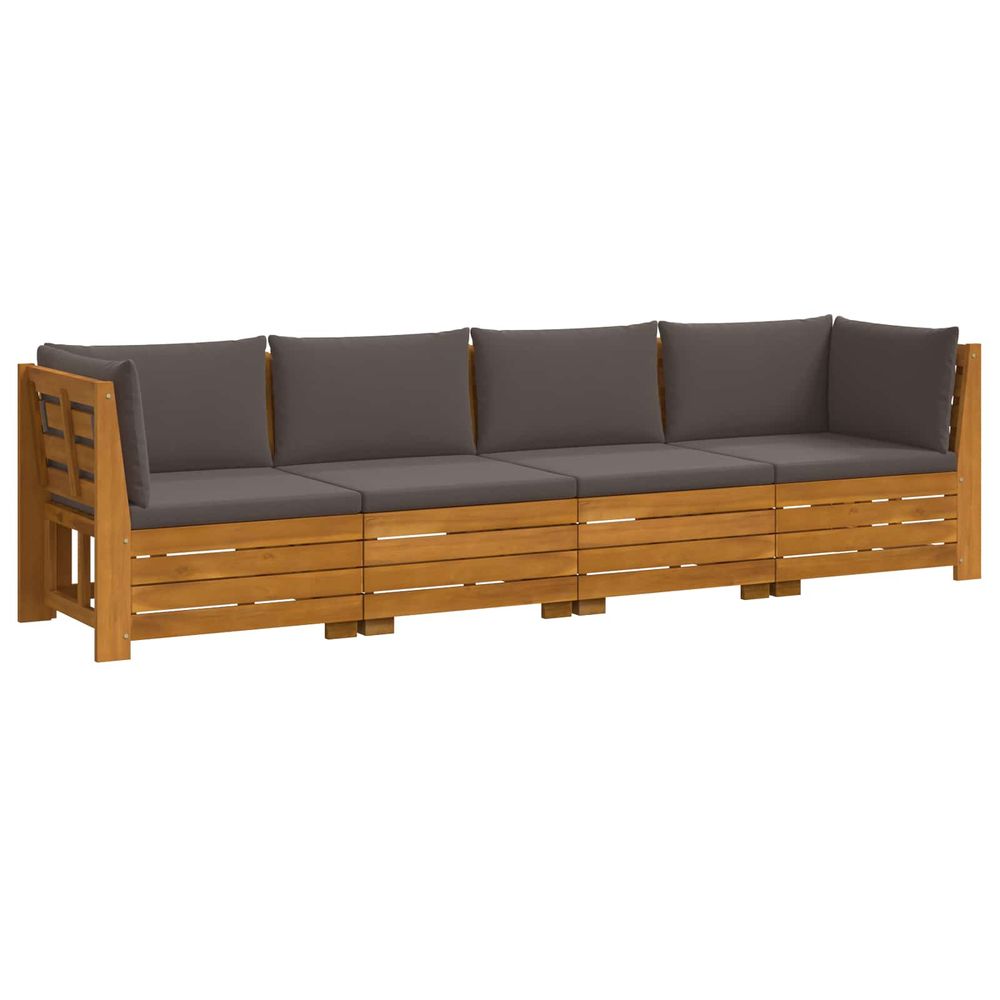 4 pc ensemble de canapés d'extérieur bois d'acacia massif