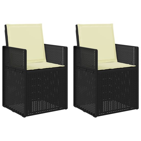Chaises de jardin salle à manger 2 pc anthracite et crème pp