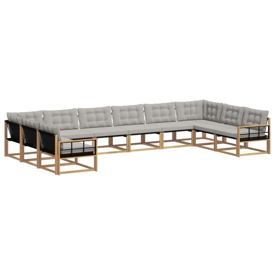 Ensemble de canapés d'extérieur 10 pc blanc et gris clair