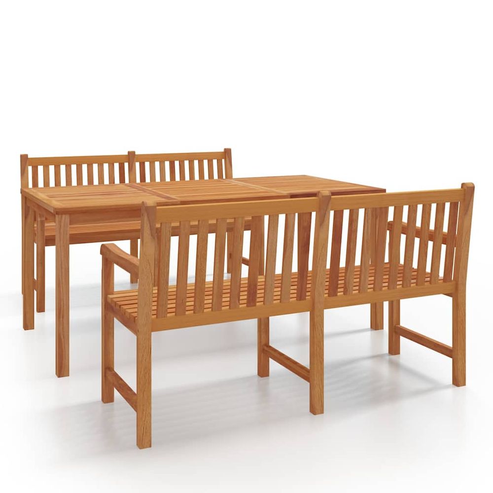 Ensemble à manger de jardin 3 pcs bois de teck massif