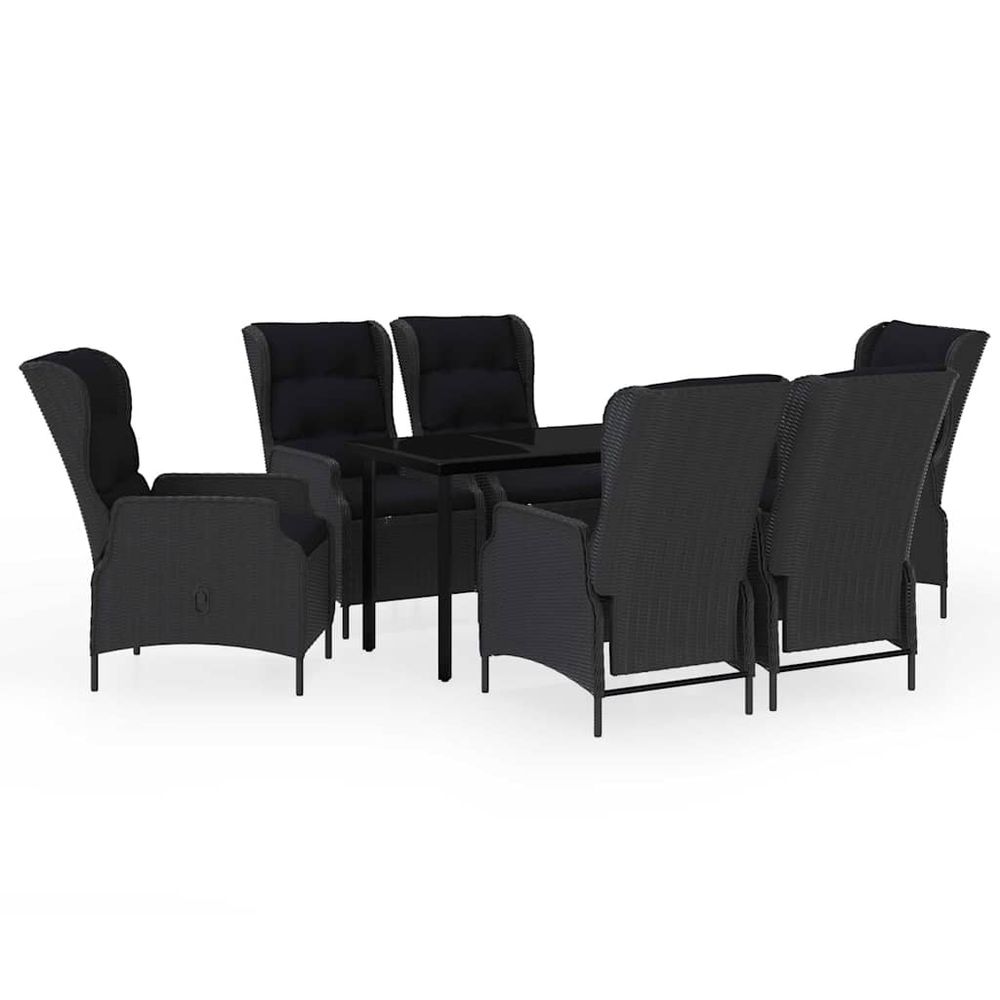 Ensemble à manger de jardin 7 pcs gris foncé
